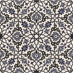 Carrelage azulejos fleurs bleues ORLY DECO 44x44 cm - 1.37m² Realonda