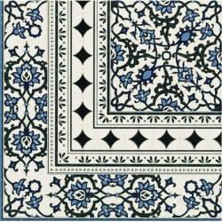 Carrelage azulejos fleurs bleues ORLY DECO ESQUINA (angle) 44x44 cm - unité Realonda