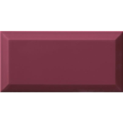 Carrelage Métro biseauté Malva amarante brillant 10x20 cm - 1m² - zoom