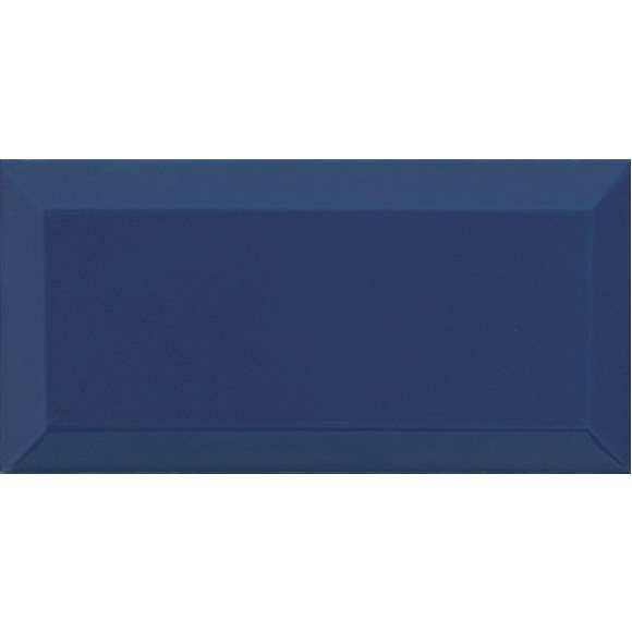 Carrelage Métro biseauté marino bleu marine brillant 10x20 cm - 1m²