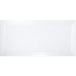 Carrelage métro biseauté blanc brillant 10x20 cm - 1m² - zoom