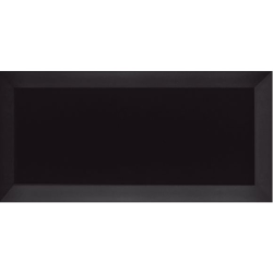 Carrelage Métro biseauté Negro noir brillant 10x20 cm - 1m² Ribesalbes