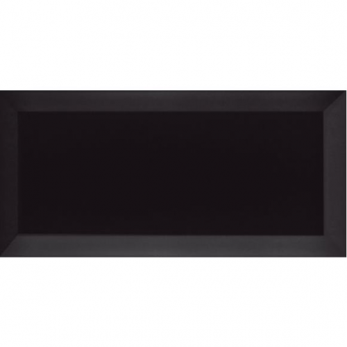 Carrelage Métro biseauté Negro noir brillant 10x20 cm - 1m² Ribesalbes