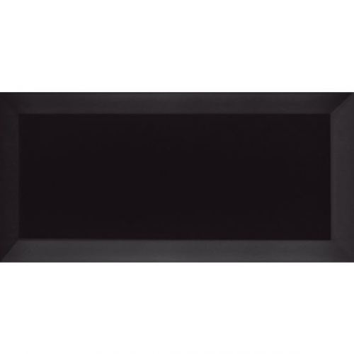 Carrelage Métro biseauté Negro noir mat 10x20 cm - 1m²