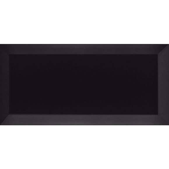 Carrelage Métro biseauté Negro noir mat 10x20 cm - 1m² - zoom