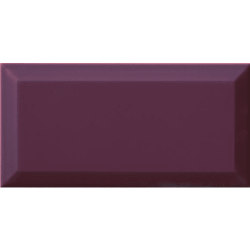 Carrelage Métro biseauté Plum violet brillant 10x20 cm - 1m² - zoom