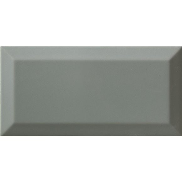 Carrelage Métro biseauté Sage vert de gris brillant 10x20 cm - 1m² - zoom