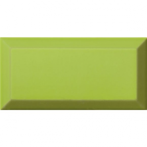 Carrelage Métro biseauté Verde vert tilleul brillant 10x20 cm - 1m² Ribesalbes
