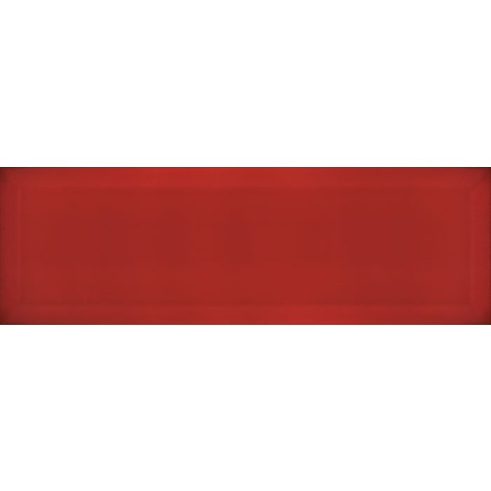 Carrelage métro biseauté rouge 10x30 cm Rojo brillant - 1.02m² - 