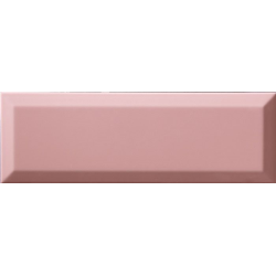 Carrelage Métro biseauté 10x30 cm rosa f rose brillant - 1.02m² - zoom