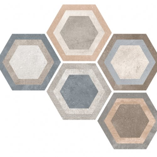 Carrelage hexagonal tomette décor 23x26.6cm BUSHMILLS - 0.504m² - 8