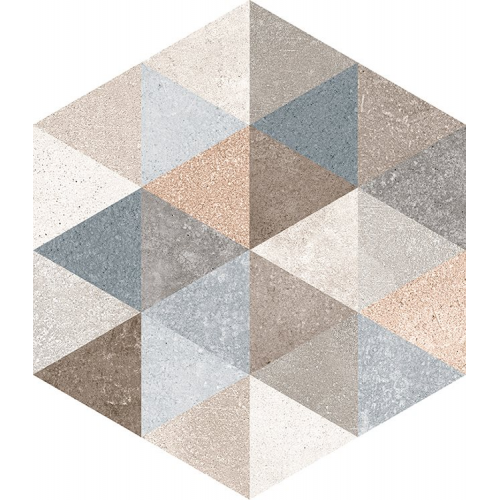 Carrelage hexagonal tomette décor 23x26.6cm FINGAL - 0.504m² Vives Azulejos y Gres