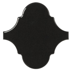 Carreau noir brillant 12x12cm SCALE ALHAMBRA BLACK - 21935 - 0.43m² - zoom