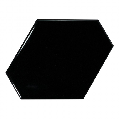 Carreau noir brillant 10.8x12.4cm SCALE BENZENE BLACK - 23833 - 0.44m² Equipe