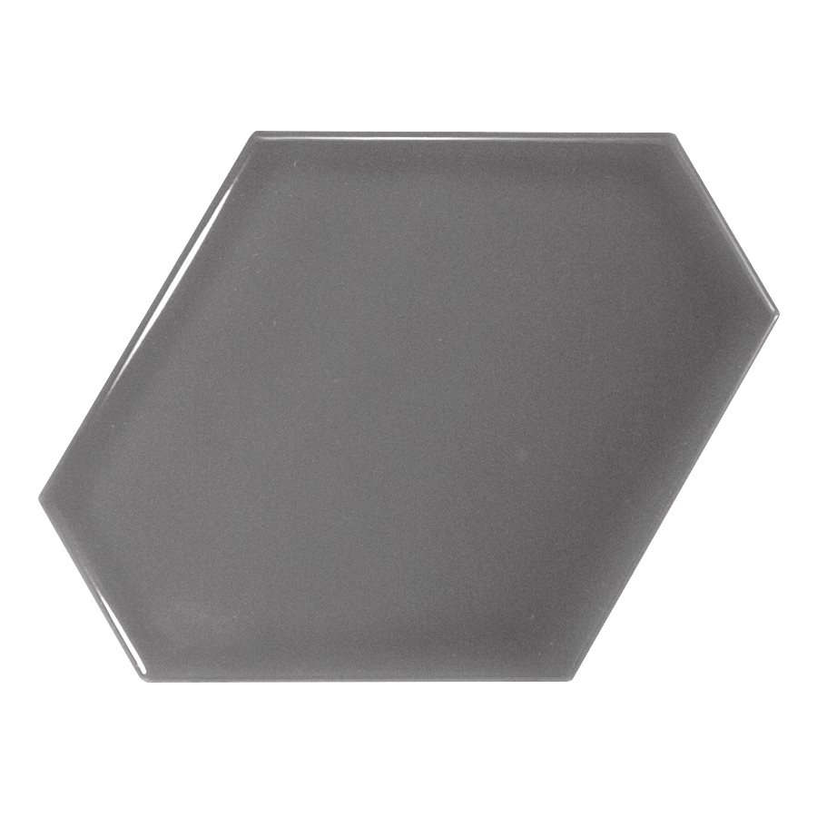 Carreau gris foncé brillant 10.8x12.4cm SCALE BENZENE DARK GREY - 23829 - 0.44m² - zoom