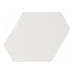 Carreau blanc brillant 10.8x12.4cm SCALE BENZENE WHITE - 23825 - 0.44m² Equipe