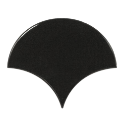Carreau noir brillant 10.6x12cm SCALE FAN BLACK 21967 - 0.37m² Equipe