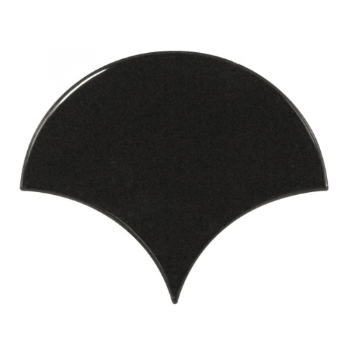 Carreau noir brillant 10.6x12cm SCALE FAN BLACK 21967 - 0.37m²