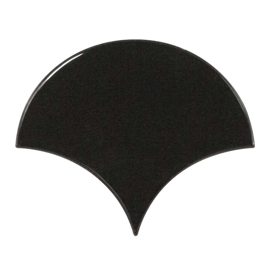 Carreau noir brillant 10.6x12cm SCALE FAN BLACK 21967 - 0.37m² - zoom