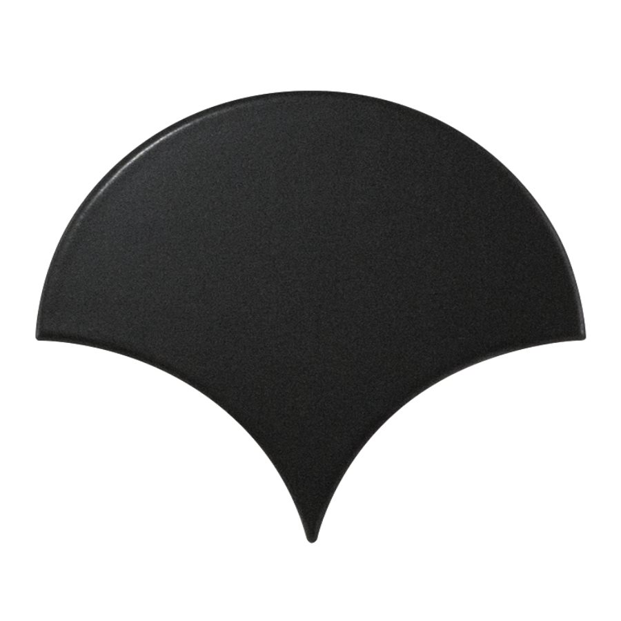 Carreau noir mat 10.6x12cm SCALE FAN BLACK MATT 21976 - 0.37m² - zoom