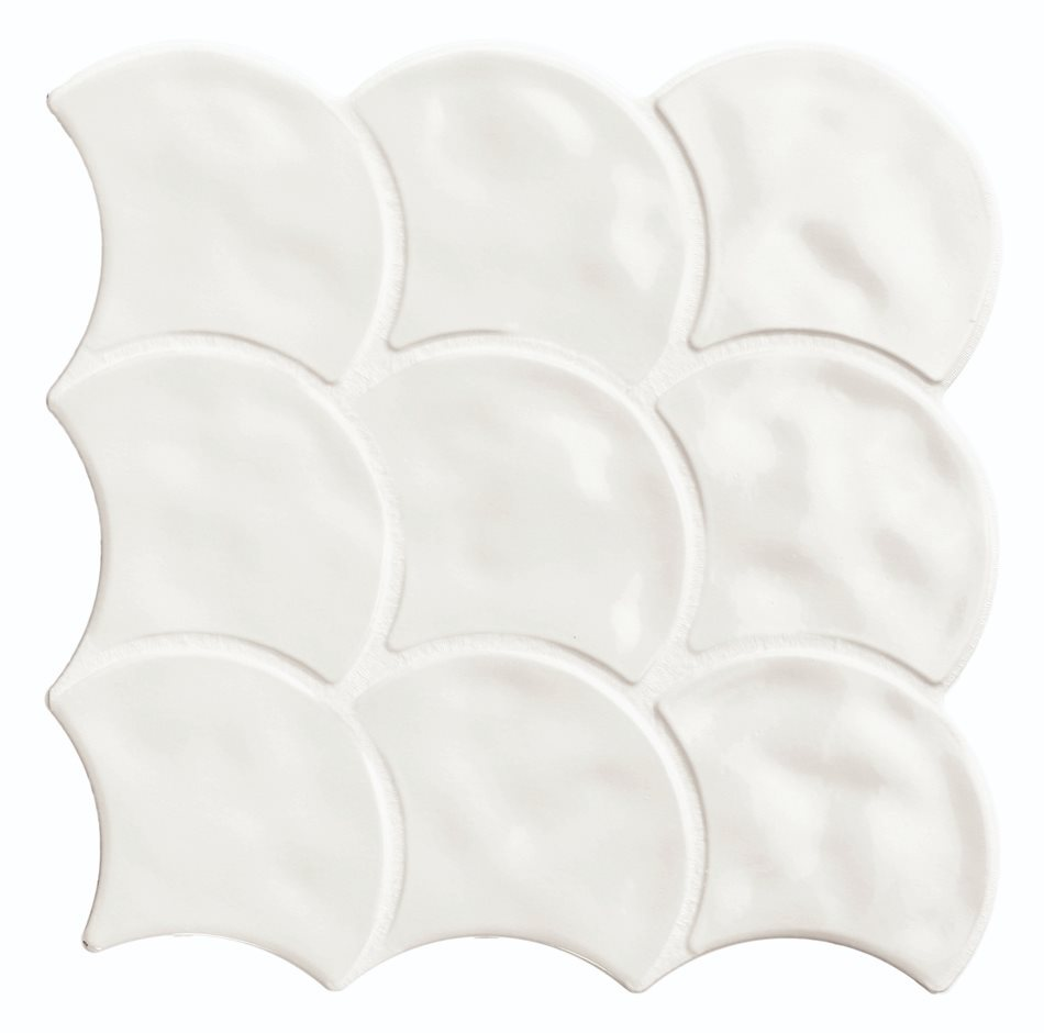 Carreau écailles blanches brillantes 30x30 SCALE GLOSS WHITE - 0.85m²