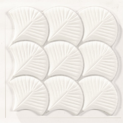 Carreau feuilles blanches mates 30x30 SCALE SHELL WHITE - 0.75m² Realonda