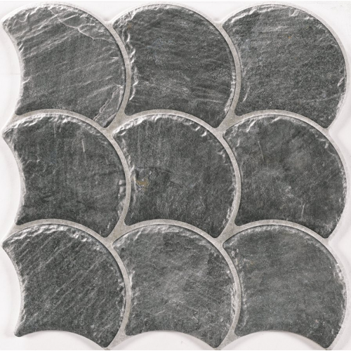Carreau écaille effet pierre 30x30 SCALE SLATE BLACK - 0.75m