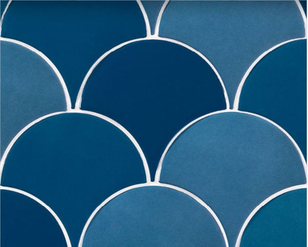 Carreau écaille bleu marine nuancé 12.7x6.2 SQUAMA TURCHESE - 0.377m² - 2