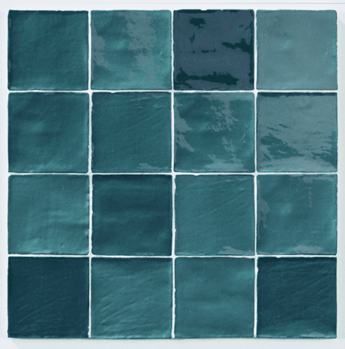 Carrelage effet zellige turquoise 10x10cm STOW MIX TURQUESE - 0.56m² - 