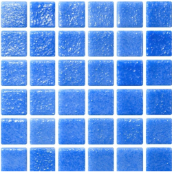 Mosaique bleu azur 5x5 sur trame 30.7x30.7 NIEBLA AZUL A-10 - 2 m² - zoom