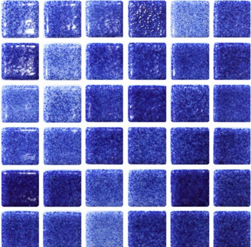 Mosaique bleu marine 5x5 sur trame 30.7x30.7 NIEBLA FUERTE A-10 - 2 m² - zoom