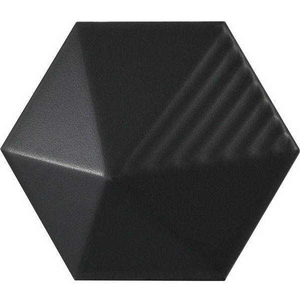 Carrelage effet 3D UMBRELLA BLACK MATT 12.4x10.7 23029 - 0.44m²/bte - zoom