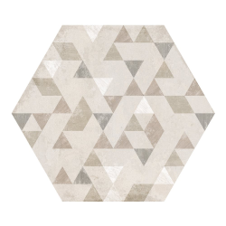 Carrelage hexagonal décor beige 29.2x25.4cm URBAN FOREST NATURAL 23618 R9 - 1m² Equipe