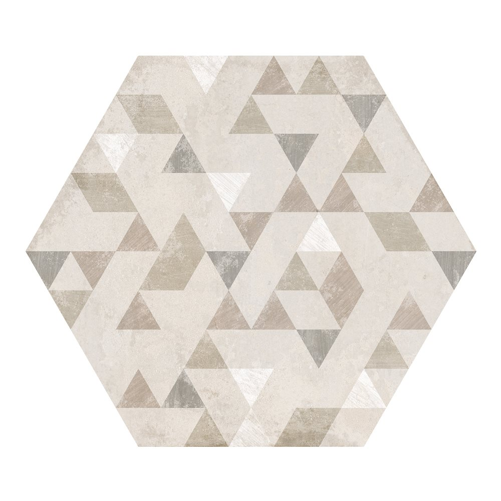 Carrelage hexagonal décor beige 29.2x25.4cm URBAN FOREST NATURAL 23618 R9 - 1m² - zoom