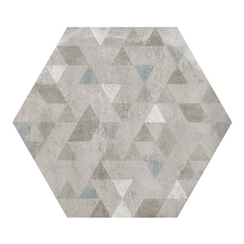 Carrelage hexagonal décor gris 29.2x25.4cm URBAN FOREST SILVER 23615 R9 - 1m²