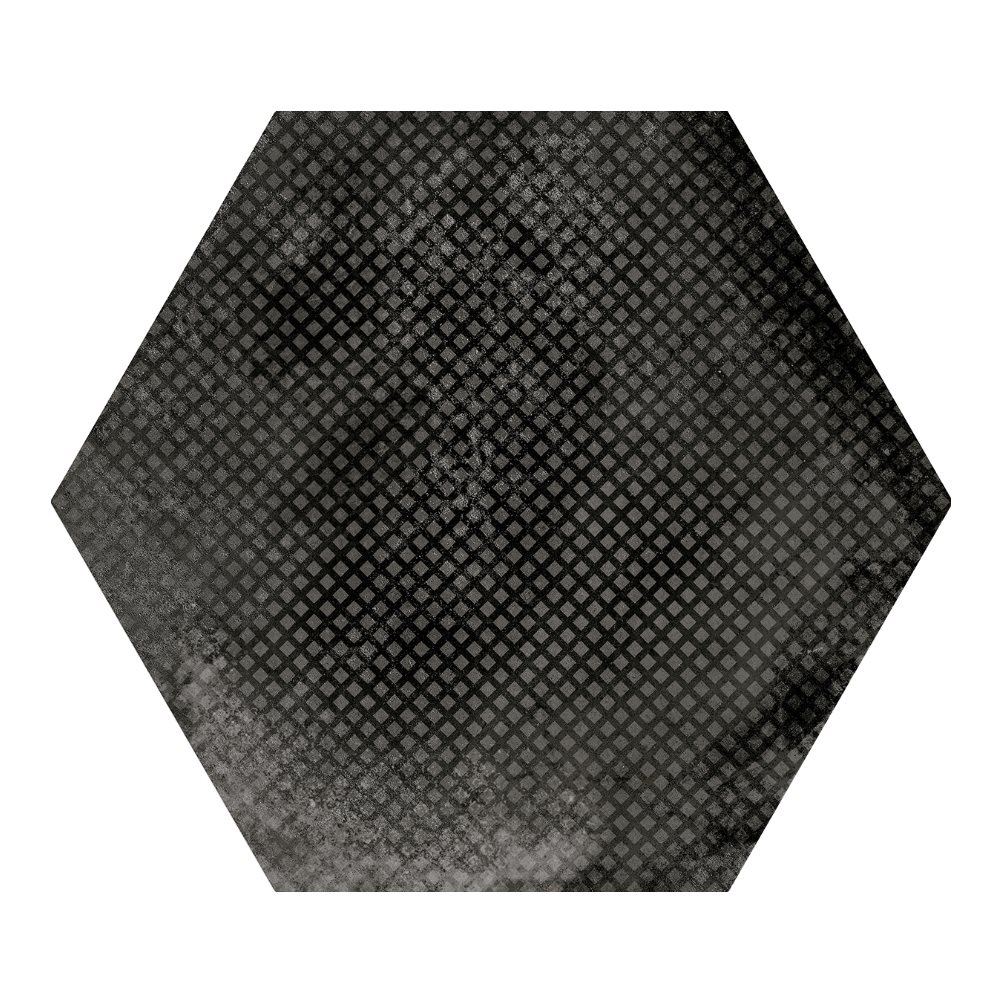 Carrelage hexagonal décor noir 29.2x25.4cm URBAN HEXAGON MÉLANGE DARK 23604 R9 - 1m²