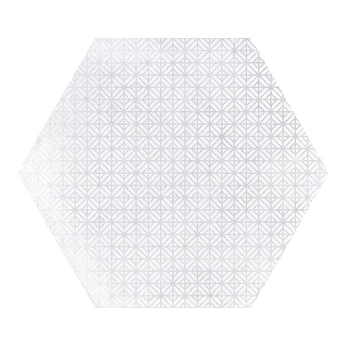 Carrelage hexagonal décor blanc 29.2x25.4cm URBAN HEXAGON MÉLANGE LIGHT 23516 R9 - 1m² Equipe