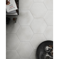 Carrelage hexagonal décor blanc 29.2x25.4cm URBAN HEXAGON MÉLANGE LIGHT 23516 R9 - 1m² Equipe