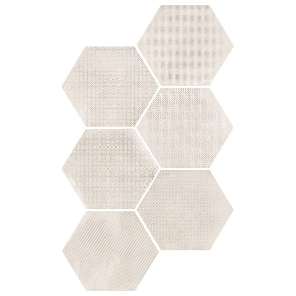 Carrelage hexagonal décor beige 29.2x25.4cm URBAN HEXAGON MÉLANGE NATURAL 23601 R9 - 1m² - 2