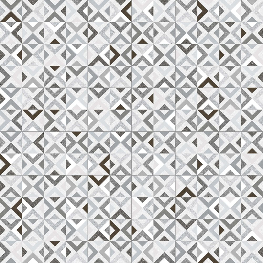 Carrelage style scandinave géométrique grisé BRENTA HUMO 20x20 - 1 m² - 2