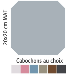 Carrelage octogonal 20x20 gris mat et cabochons CABARET GRIS HUMO - 1m² - zoom