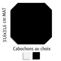 Carrelage octogonal rectifié 31.6x31.6 noir mat et cabochons MONOCOLOR NEGRO - 1m² Vives Azulejos y Gres