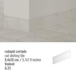 Plinthe intérieur Vodevil. 9.4x20 cm - 2mL Vives Azulejos y Gres
