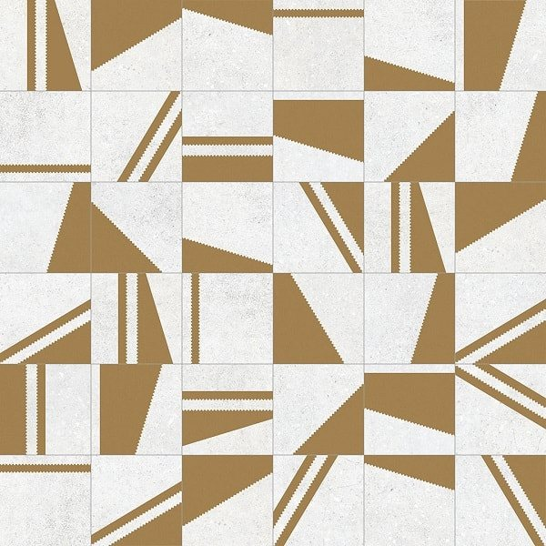 Carrelage motifs géométriques 20x20 cm Kokomo Blanc Or - 1m² - zoom