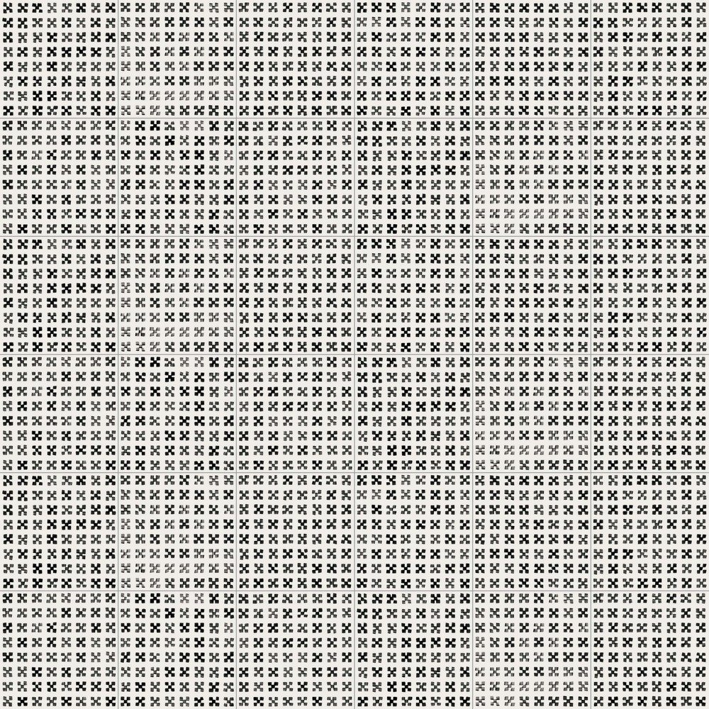 Carrelage imitation ciment décor noir et blanc 20x20 cm VODEVIL PAIX SOMBRA - 1m² - 3