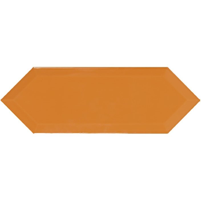 Faience navette biseautée orange brillant 10x30 PICKET BEVELED HONEY - 1m²