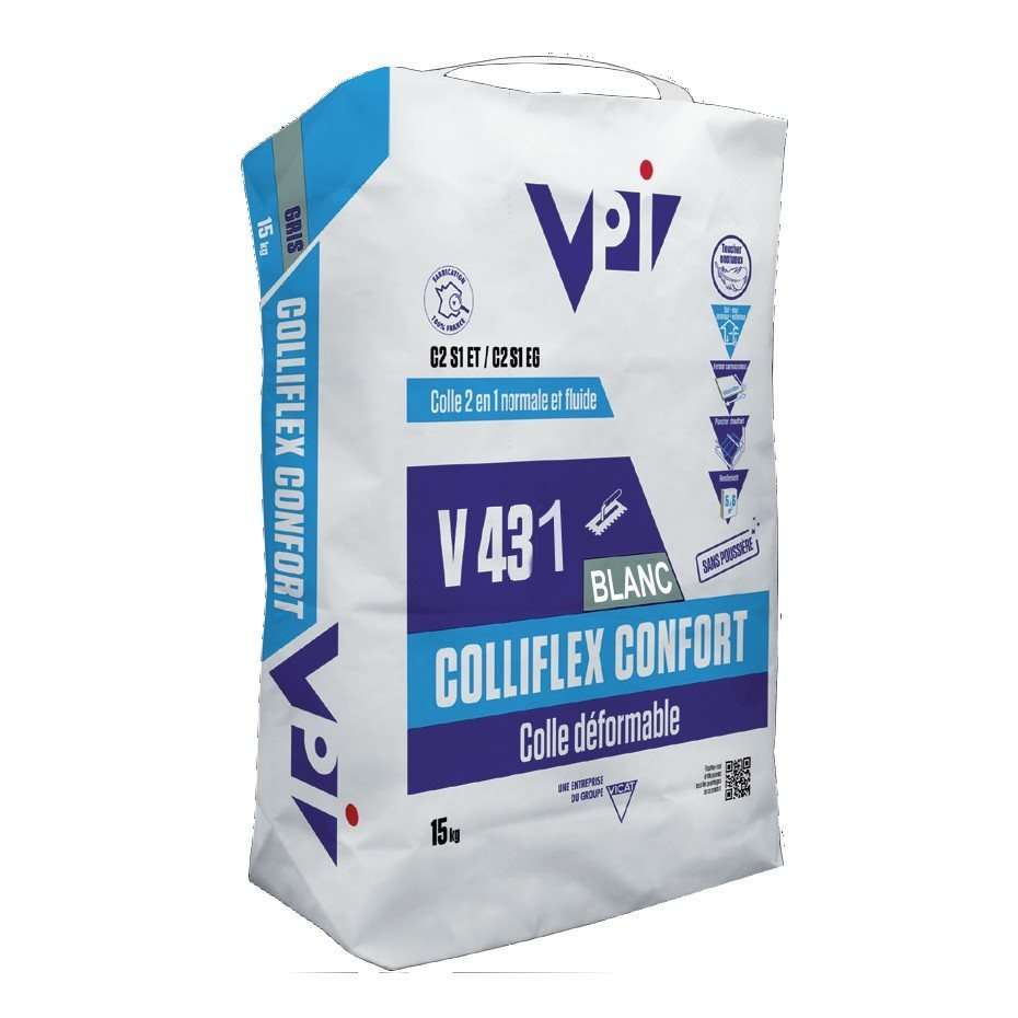 Colle carrelage facile COLLIFLEX CONFORT V431 BLANC - 15 kg - zoom