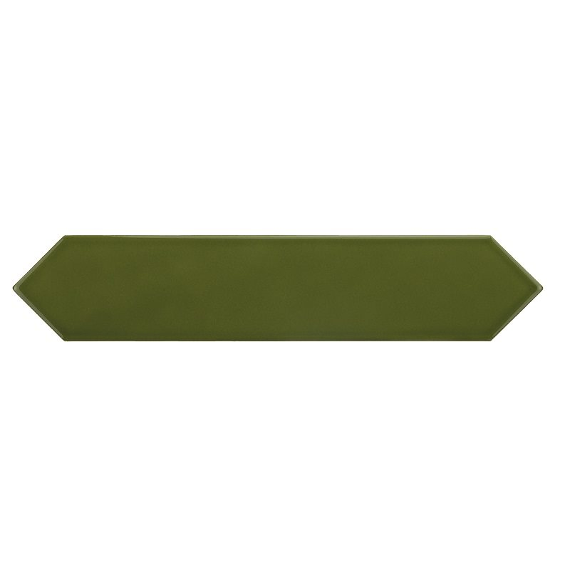 Faience navette crayon vert foncé brillant 5x25 cm ARROW GREEN KELP 25827 - 0.50 m² - 1