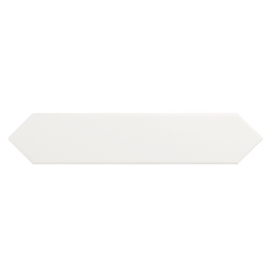 Faience navette crayon blanc brillant 5x25 cm ARROW PURE WHITE 25835 - 0.50 m² Equipe