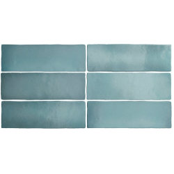 Faience dénuancée bleu clair 6.5x20 cm MAGMA AQUAMARINA 24966 - 0.5m² Equipe